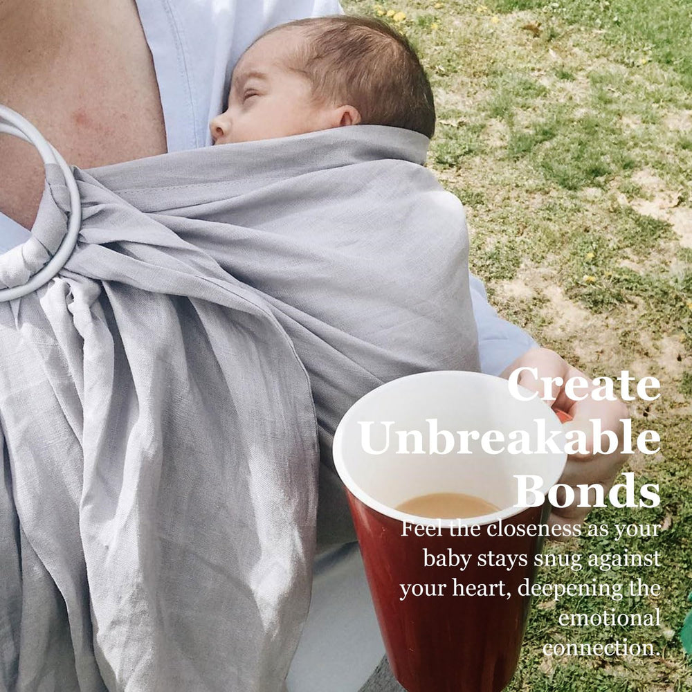 Vlokup Ring Sling soft linen cotton fabric keeps baby cool and cozy