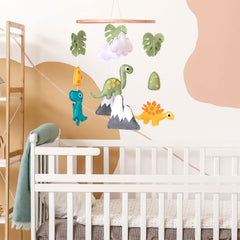 Vlokup soft felt dinosaur mobile offers safe tactile exploration.