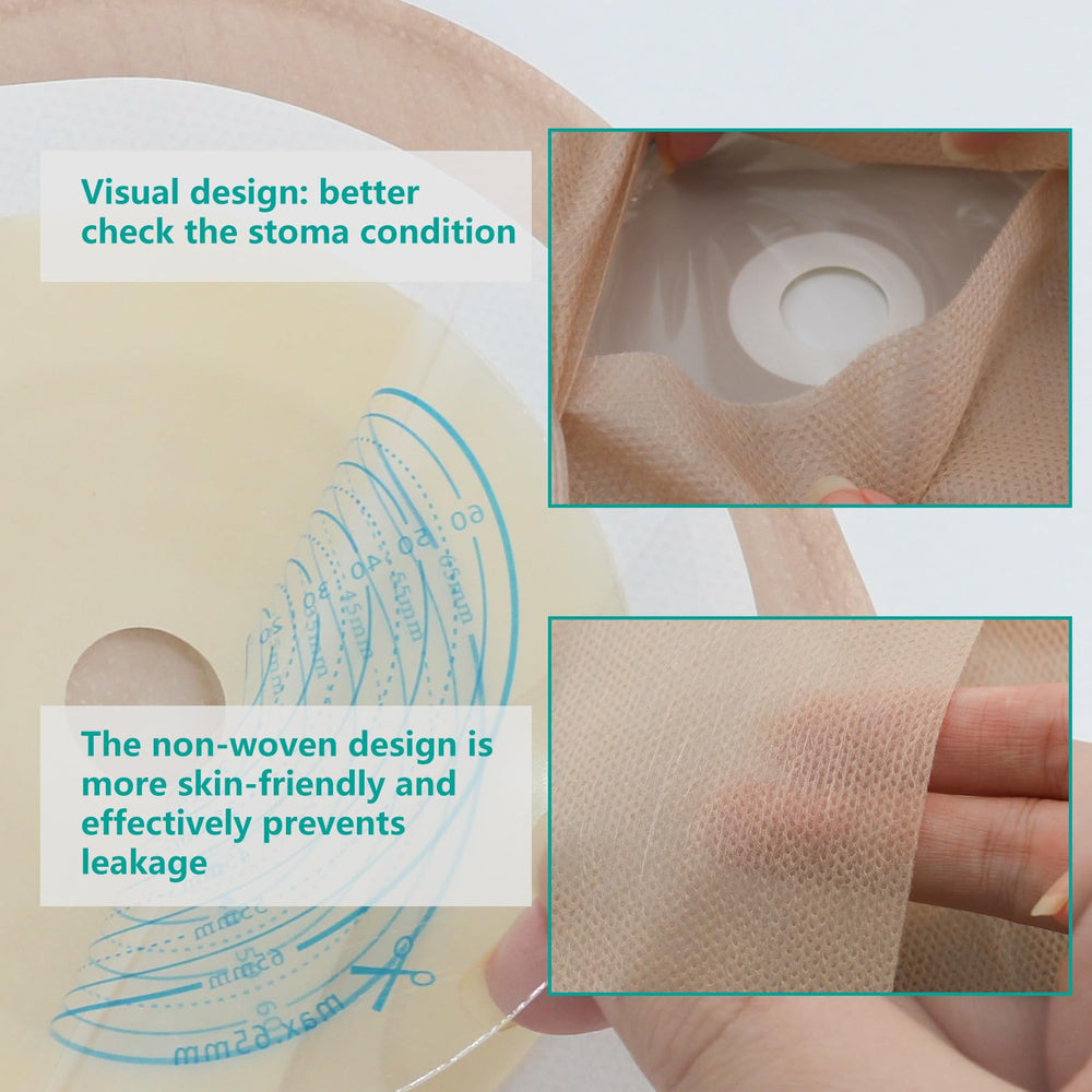 Vlookup ostomy bag with carbon filter to minimize odor during venting.