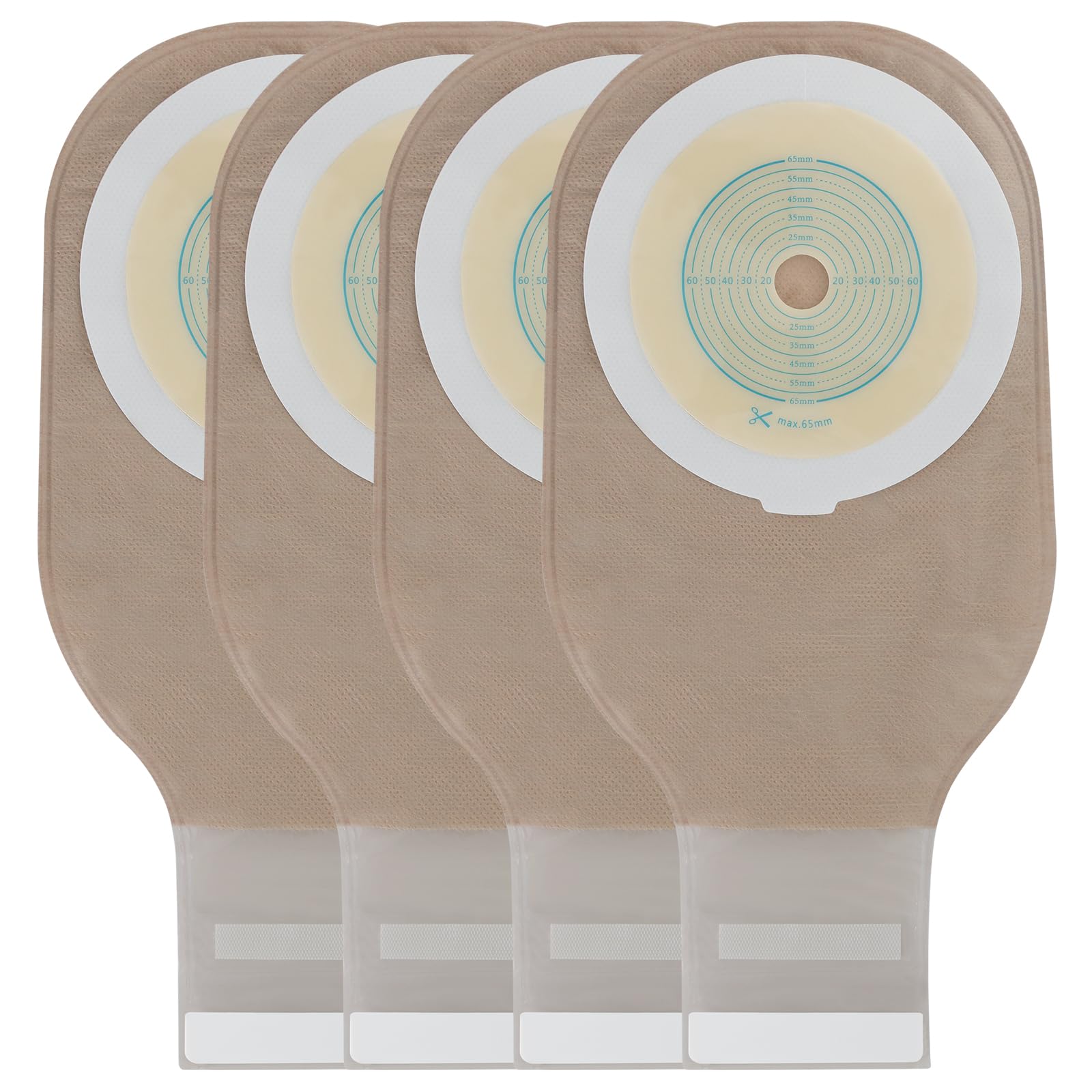 Vlookup colostomy bag with closure for quick, secure changes.