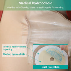 Vlookup ostomy bag with breathable, non-woven fabric for reduced friction.