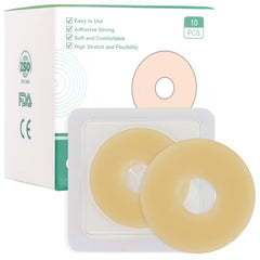 Vlookup ostomy barrier rings with 2-inch outer diameter for a secure seal.