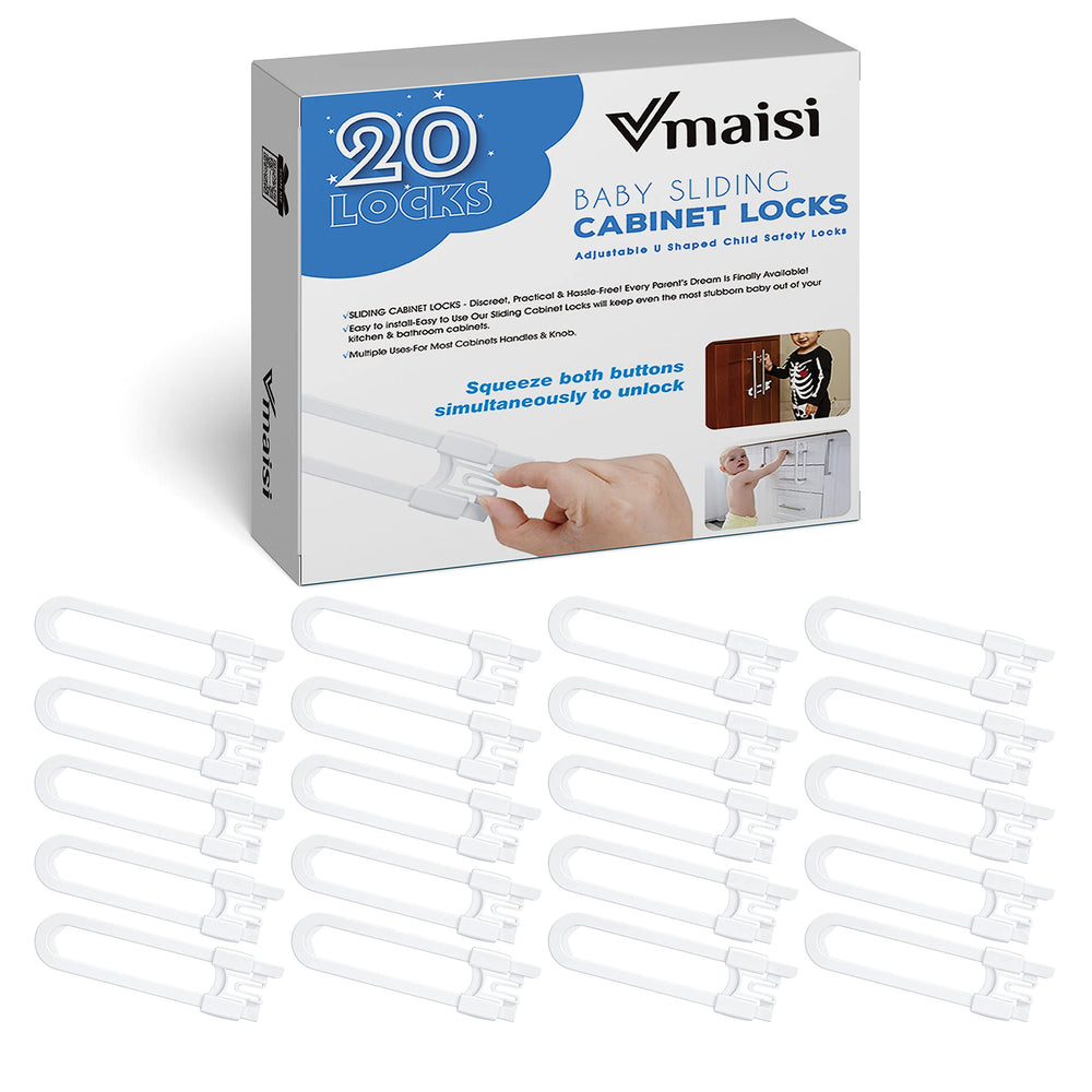 Vmaisi U-shaped cabinet locks offer drill-free safety for kitchen cabinets and drawers