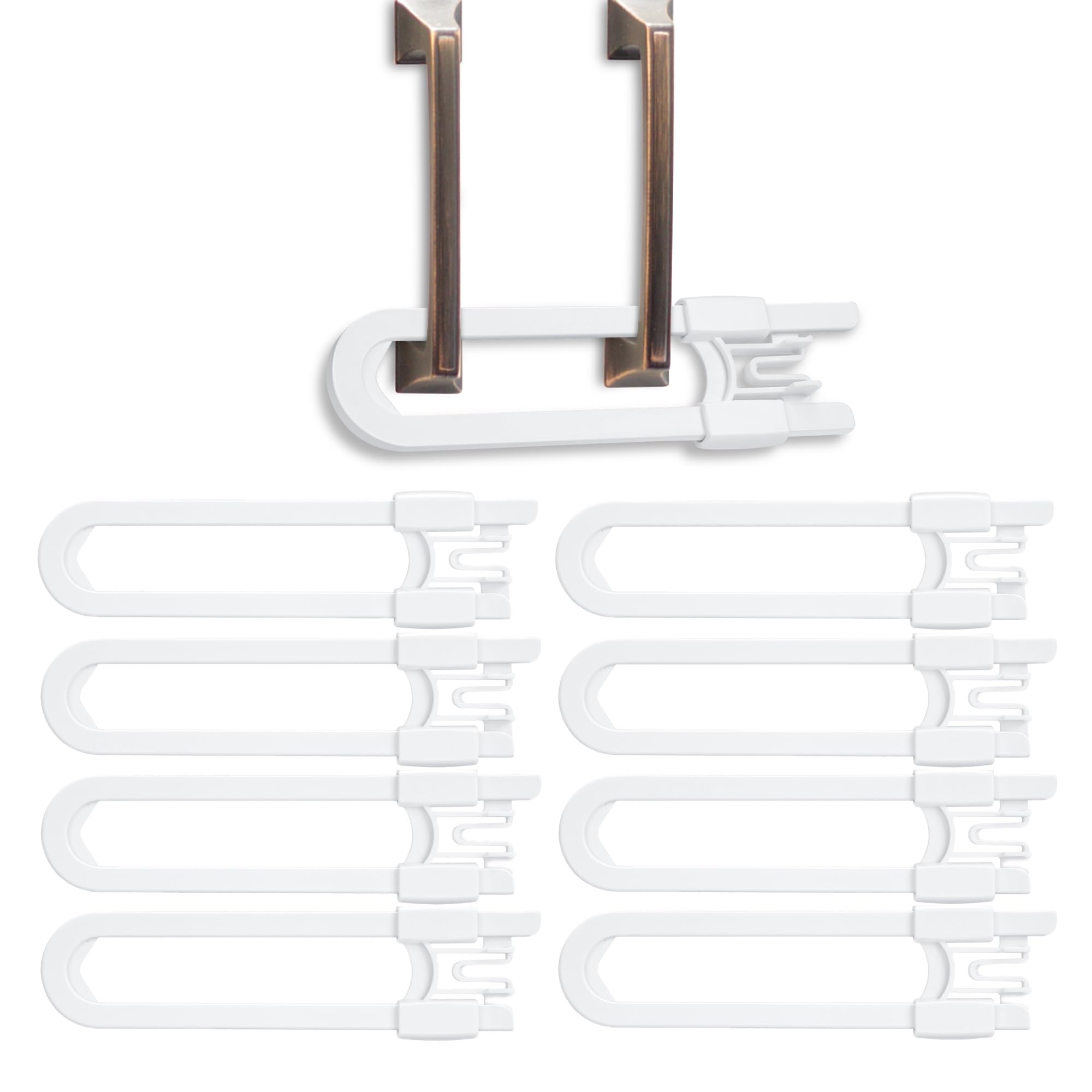 Vmaisi 8-pack baby sliding cabinet locks secure kitchens and cupboards with simple installation.