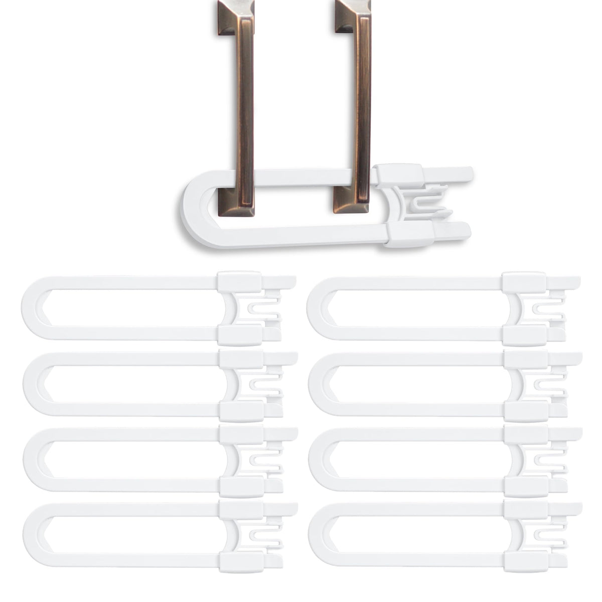 Vmaisi 8-pack baby sliding cabinet locks secure kitchens and cupboards with simple installation.