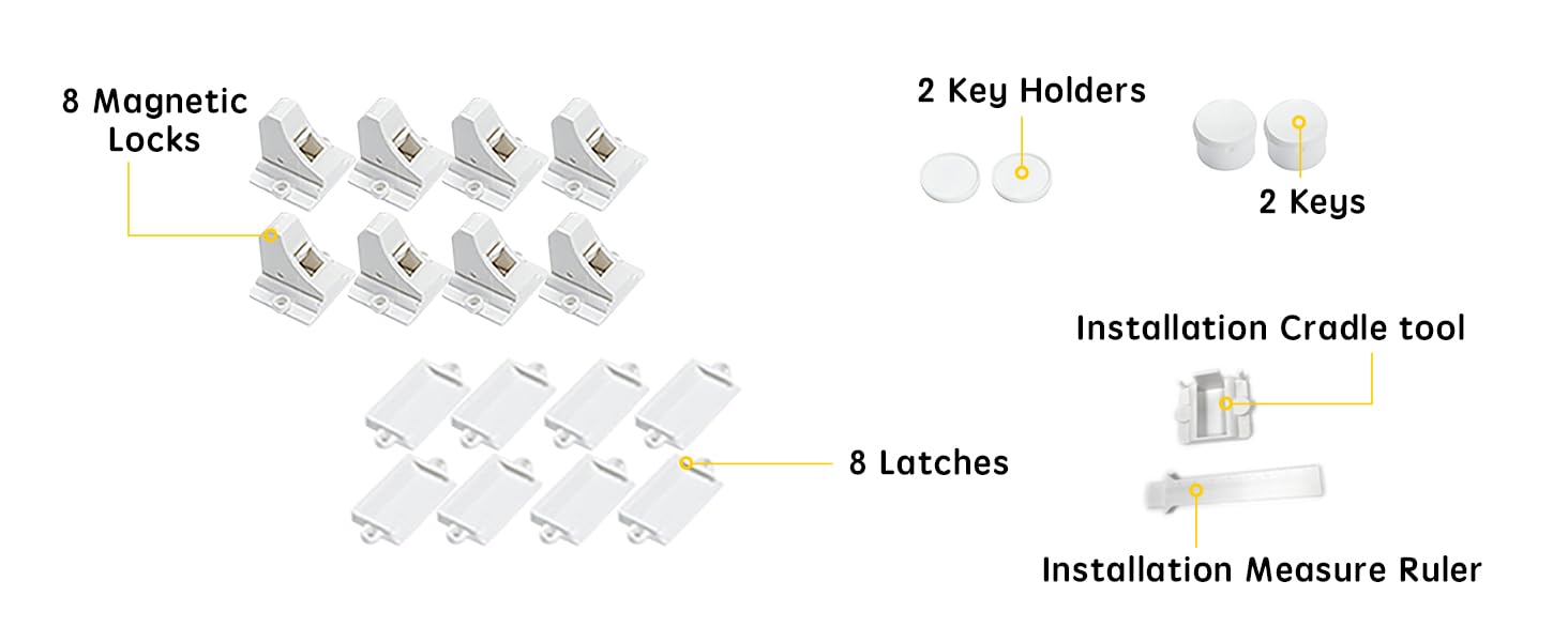 Vmaisi adhesive magnetic cabinet locks for bathroom drawers maintain safety with style.