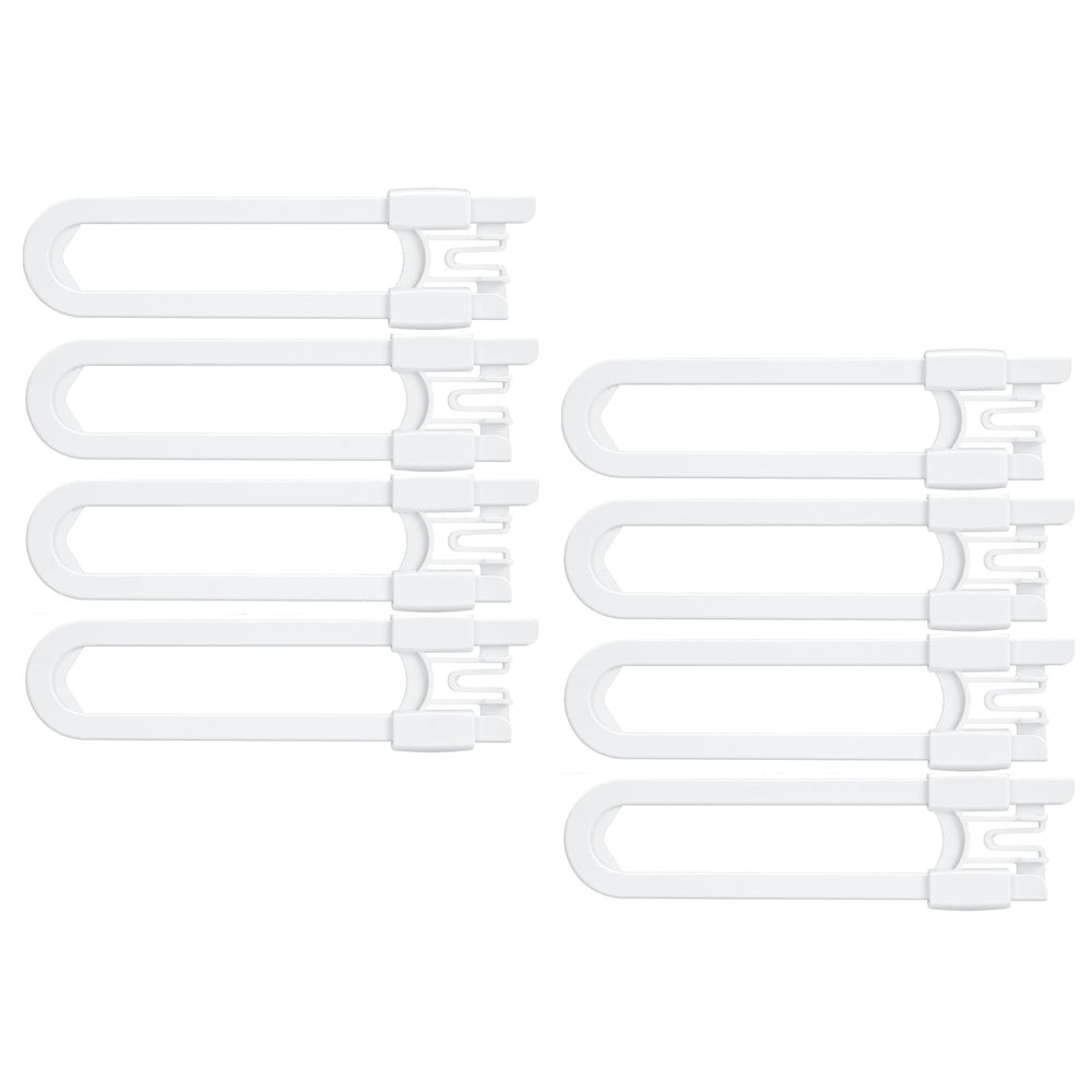 Vmaisi adjustable U-shaped child safety locks fit multiple knobs and handles.