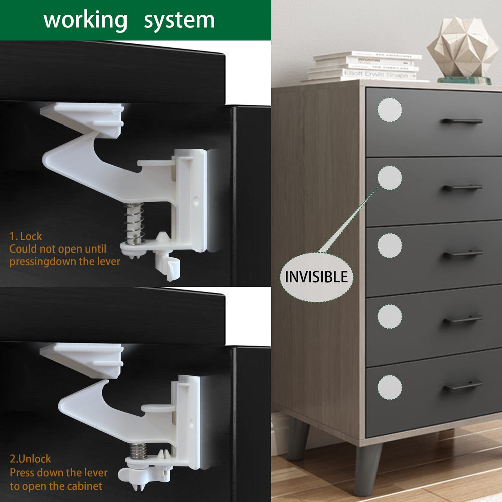Vmaisi baby-proofing cabinet locks keep curious toddlers out of drawers