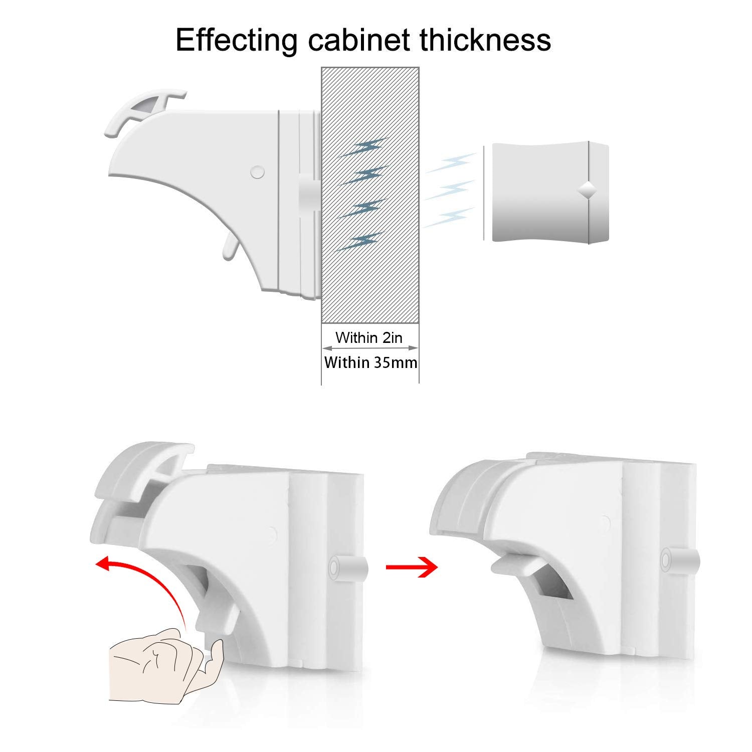 Adhesive-backed Vmaisi lock for renter-friendly installation