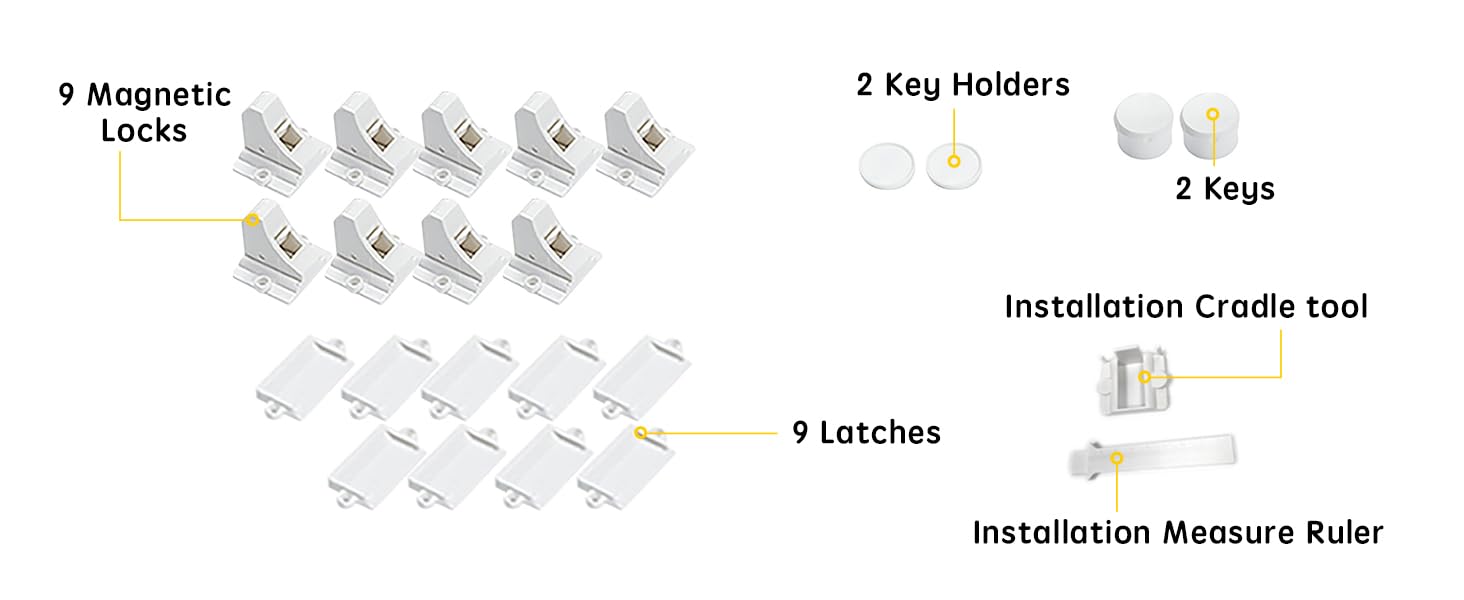 Vmaisi magnetic cabinet locks with inside placement for a neat, safe kitchen.
