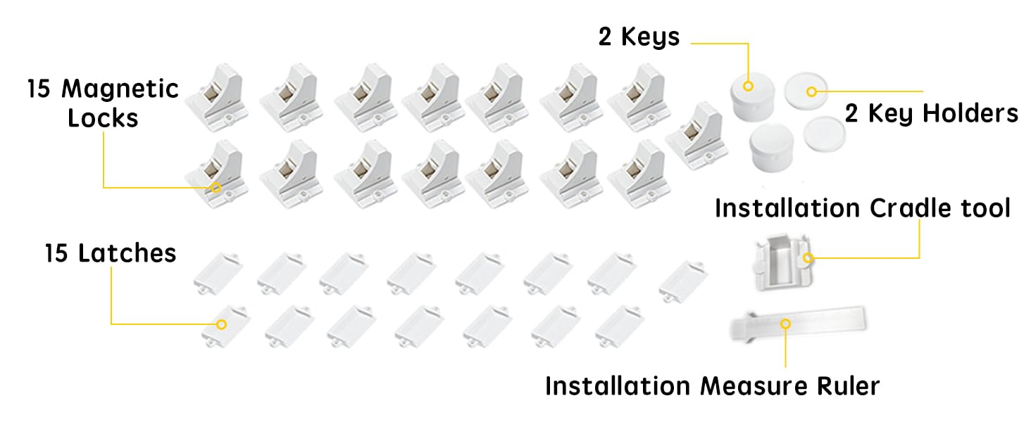 Installation of Vmaisi locks showing adhesive-backed setup, tool-free