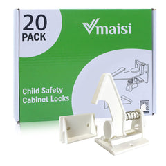 Vmaisi cabinet locks 20-pack on cabinet for safer kitchens and tamper-free storage