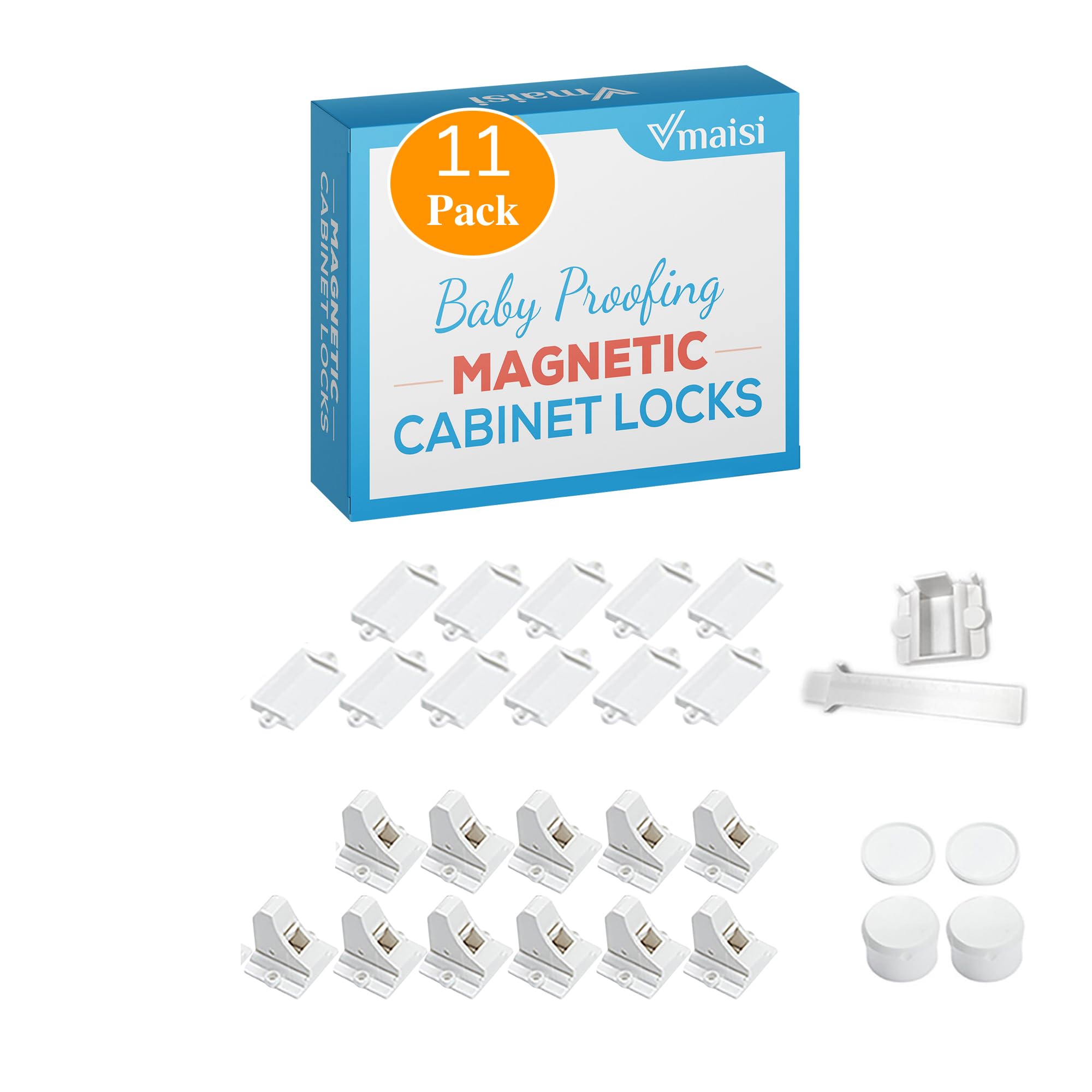 Vmaisi childproof magnetic cabinet lock kit keeps cabinets secure for curious kids.
