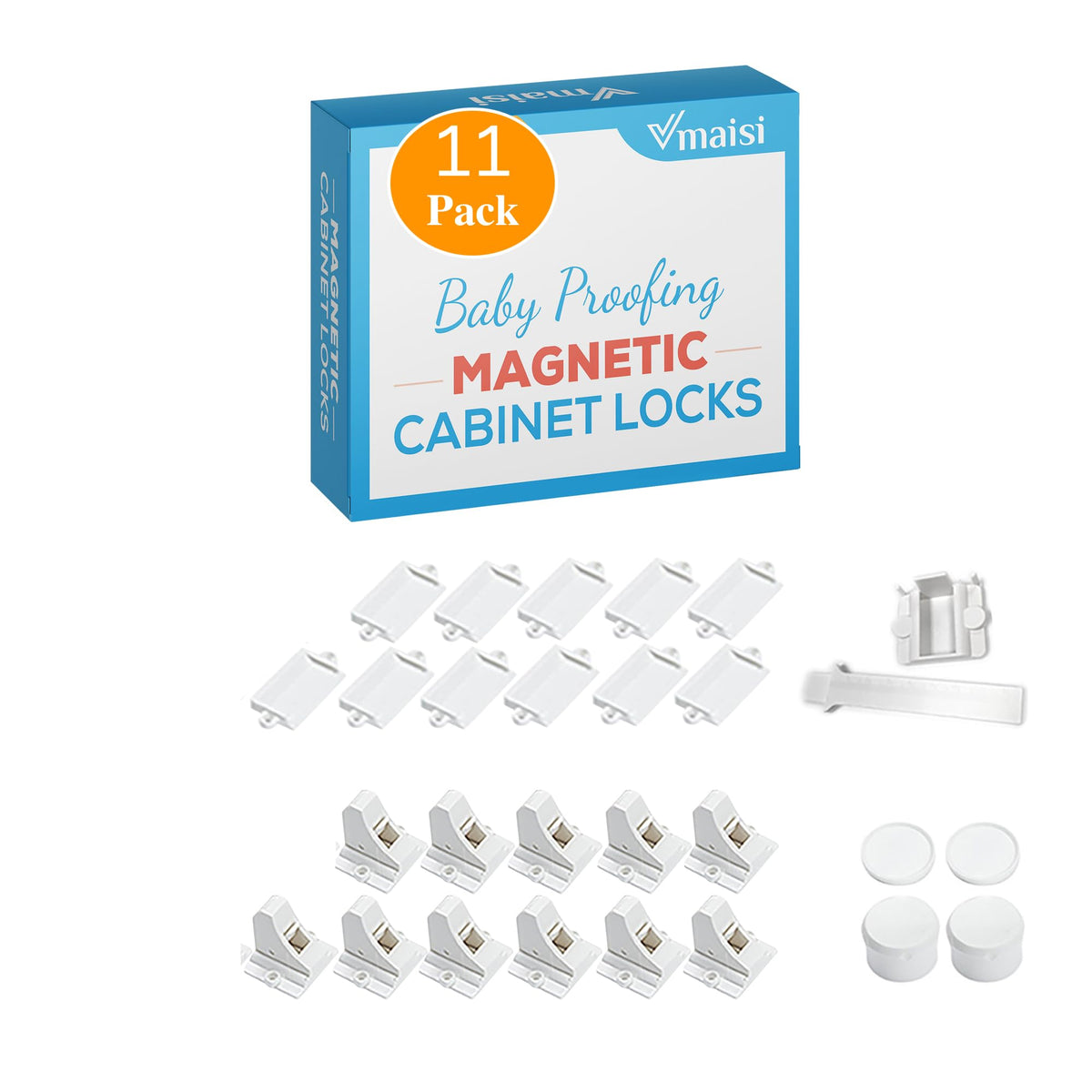 Vmaisi childproof magnetic cabinet lock kit keeps cabinets secure for curious kids.