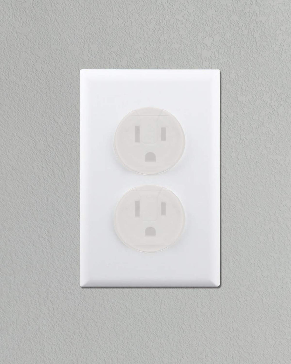 Vmaisi childproof plug protectors shown on wall outlets