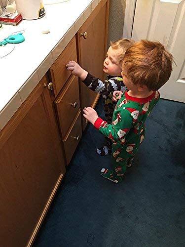 Vmaisi durable adhesive cabinet locks resisting tampering by determined pets.