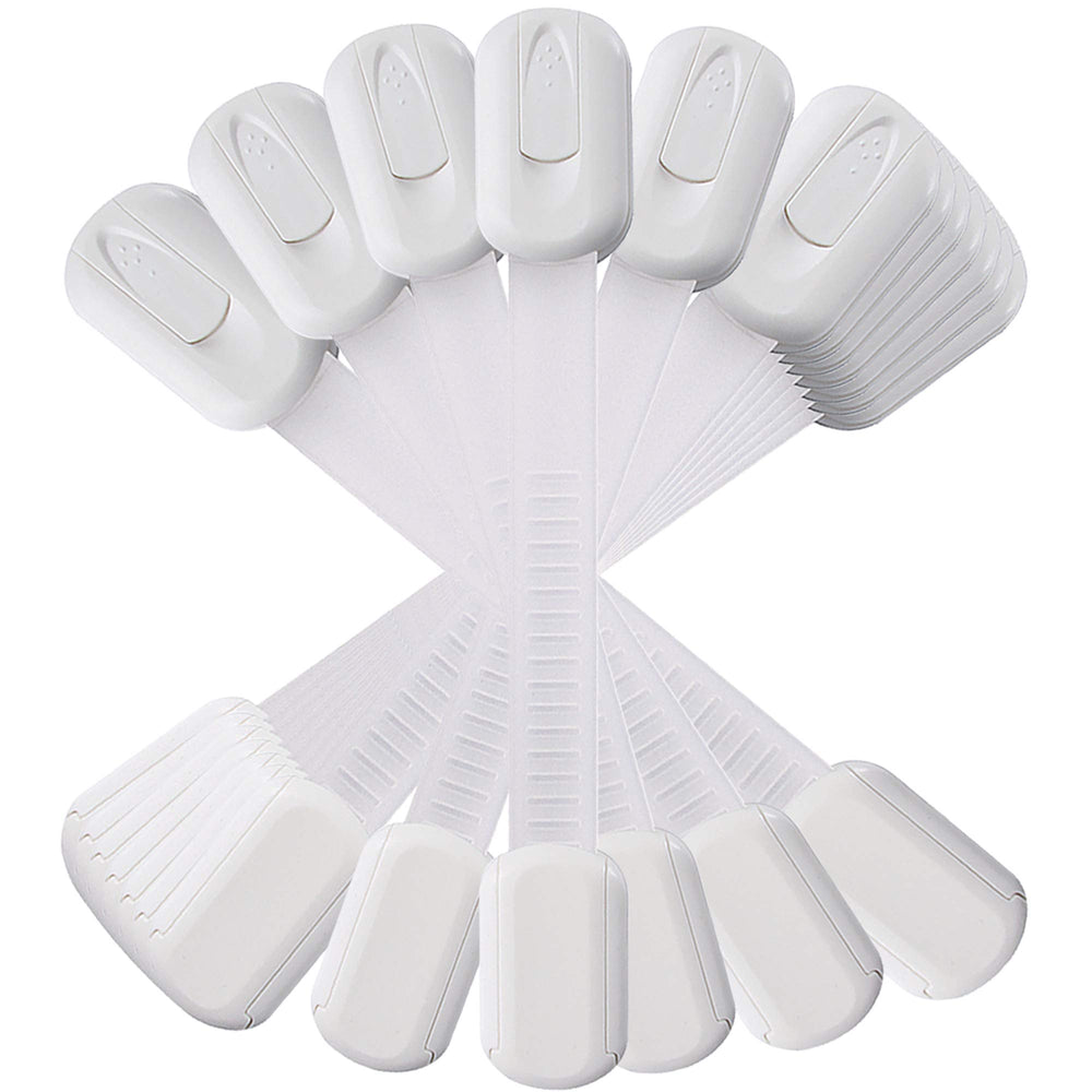 Vmaisi multi-use adhesive lock securing a drawer for child safety.