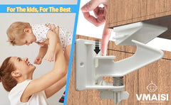 Vmaisi no-drill cabinet lock installed inside cabinet for child safety
