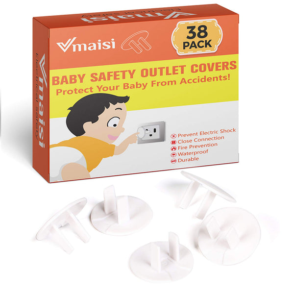 Vmaisi 38-pack outlet covers packaging demonstrates a comprehensive safety solution for homes.