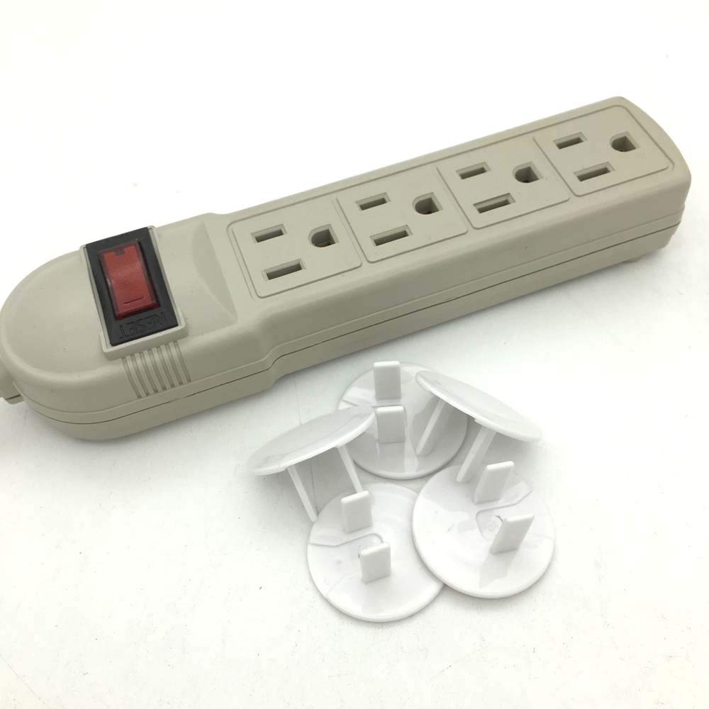 Vmaisi outlet covers installed on wall outlets show child protection in action.