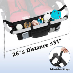 VMEECARL organizer's large storage compartment holds diapers, snacks, and essentials for easy access