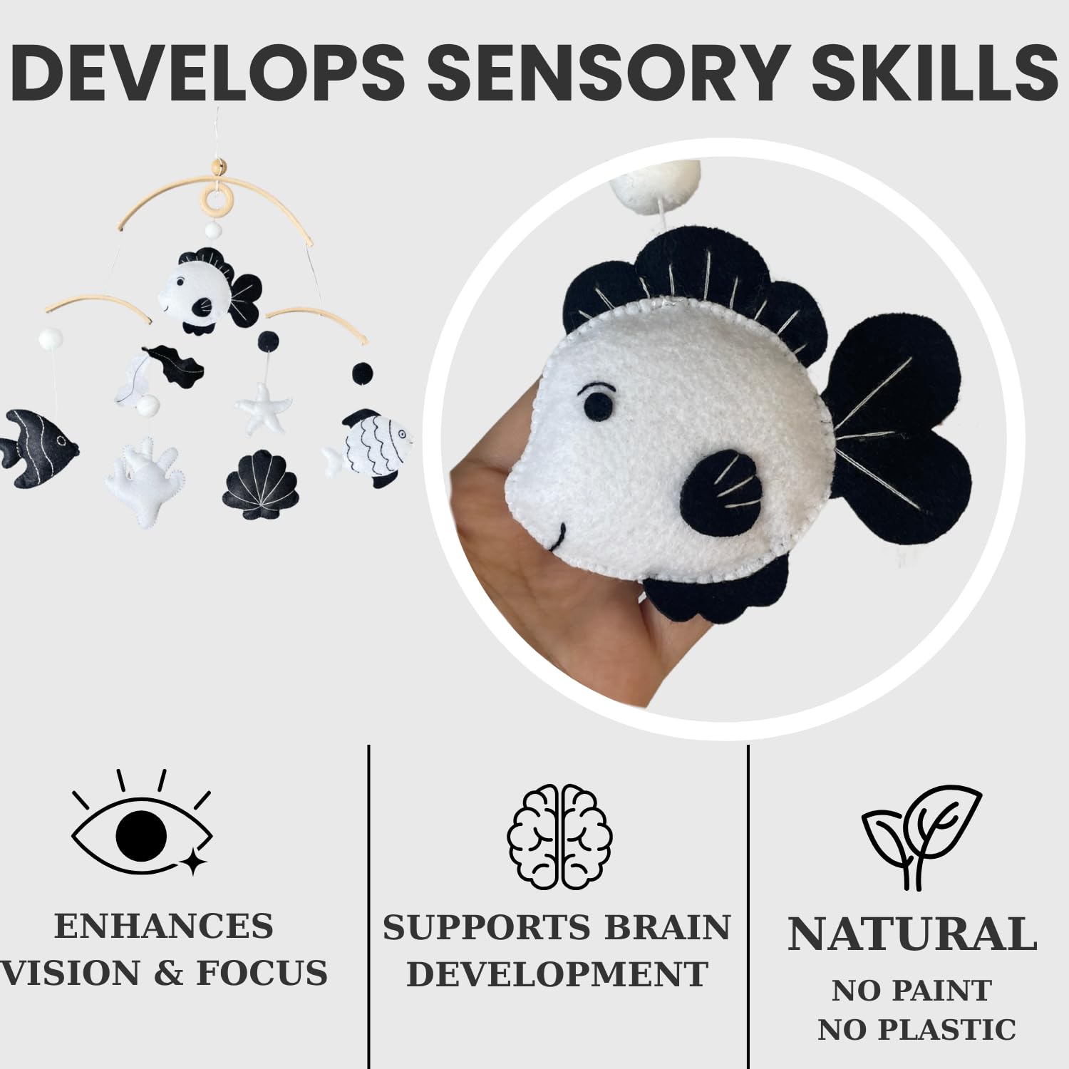 VN3BTOY 360-degree spin motion gently engages infants during quiet play and nap times.