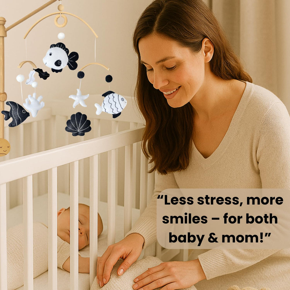 VN3BTOY adjustable arm holder fits cribs and play areas with varied heights.