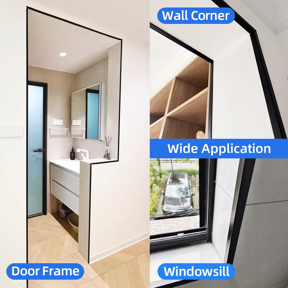 VNBQB easy-install corner guard in black for high-traffic areas