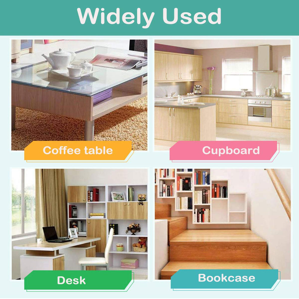 Vobulafy protectors fitting on wood, ceramic, glass surfaces across rooms.