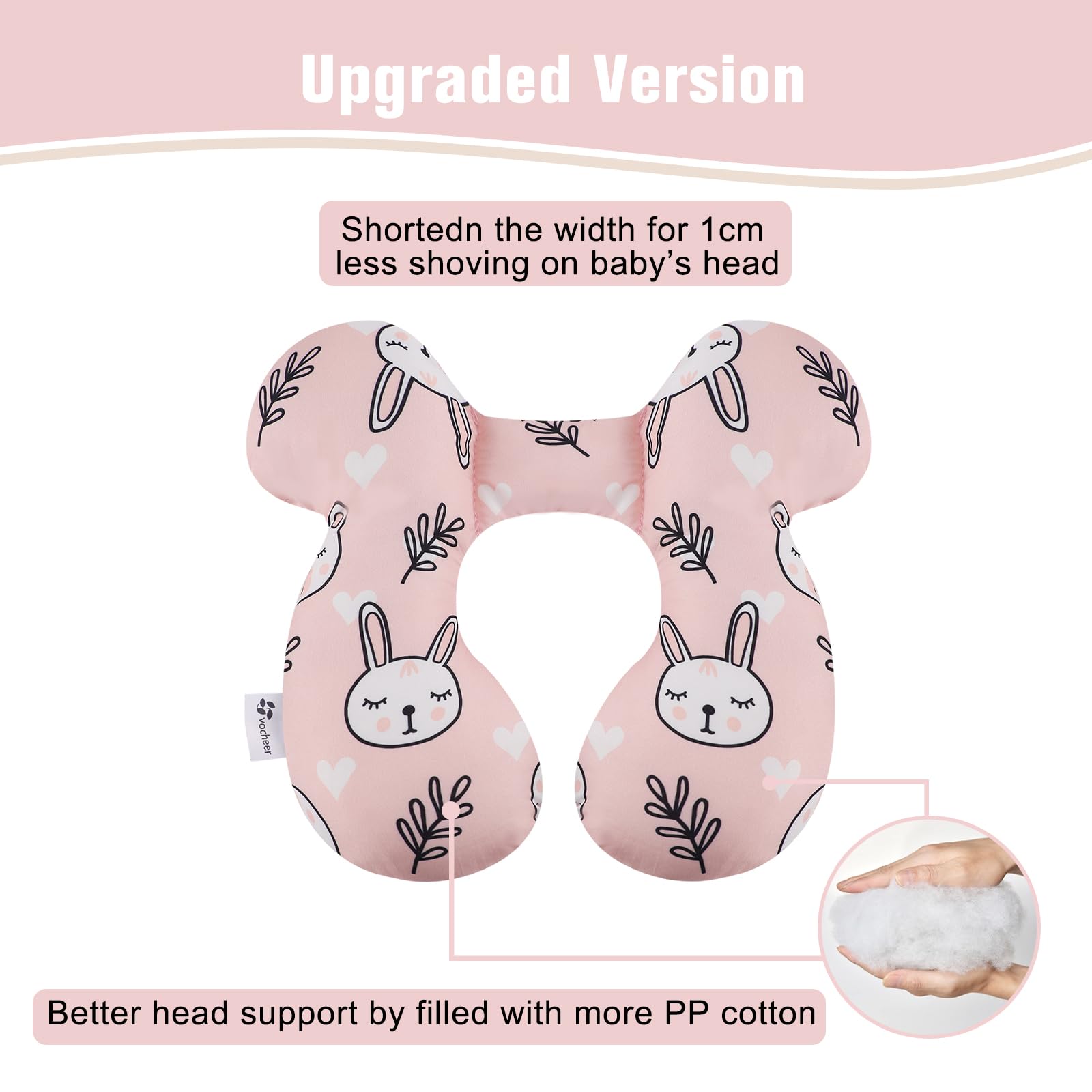 Vocheer pillow for car seat provides gentle neck support during car journeys