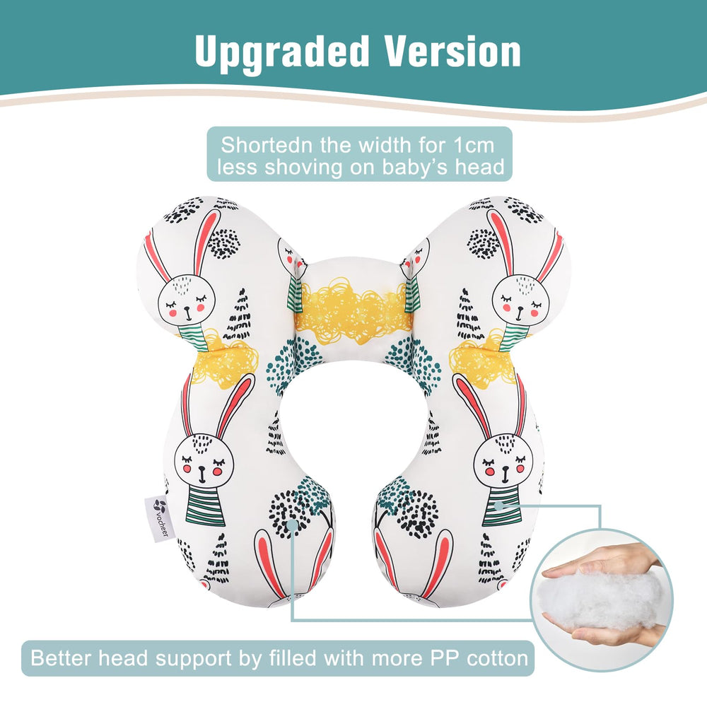 Vocheer head-neck support keeps baby's head aligned and comfortable in strollers.