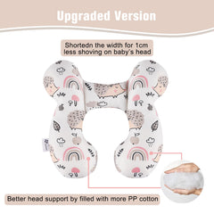 vocheer head neck support pillow provides comfortable fit in car seats and strollers.