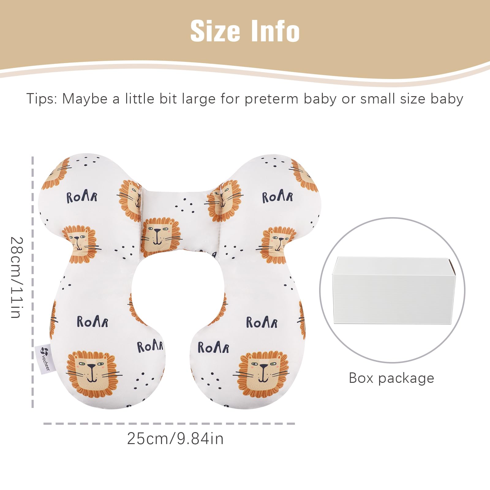 vocheer pillow demonstrates lightweight, machine-washable care for busy parents