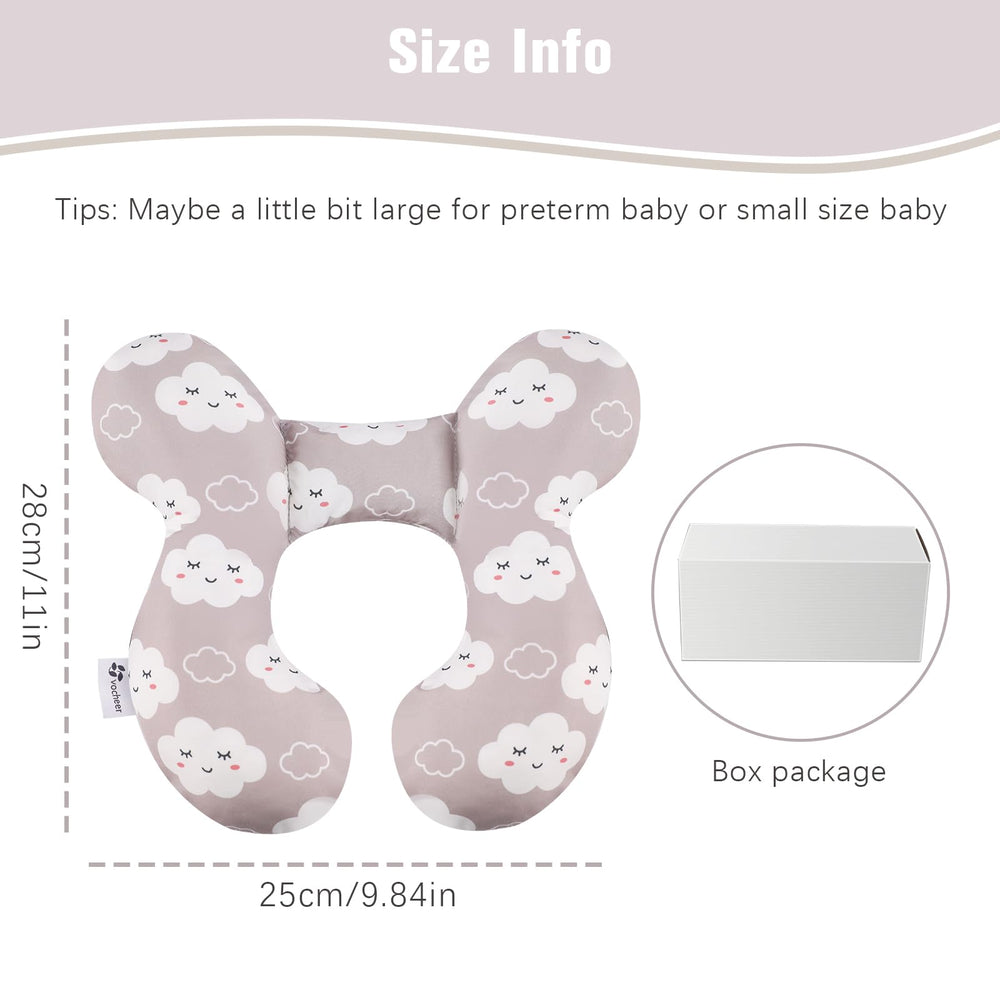 Vocheer pillow used in stroller and car seat for travel comfort.