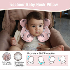 Vocheer travel pillow on a stroller keeps head cradled during outings