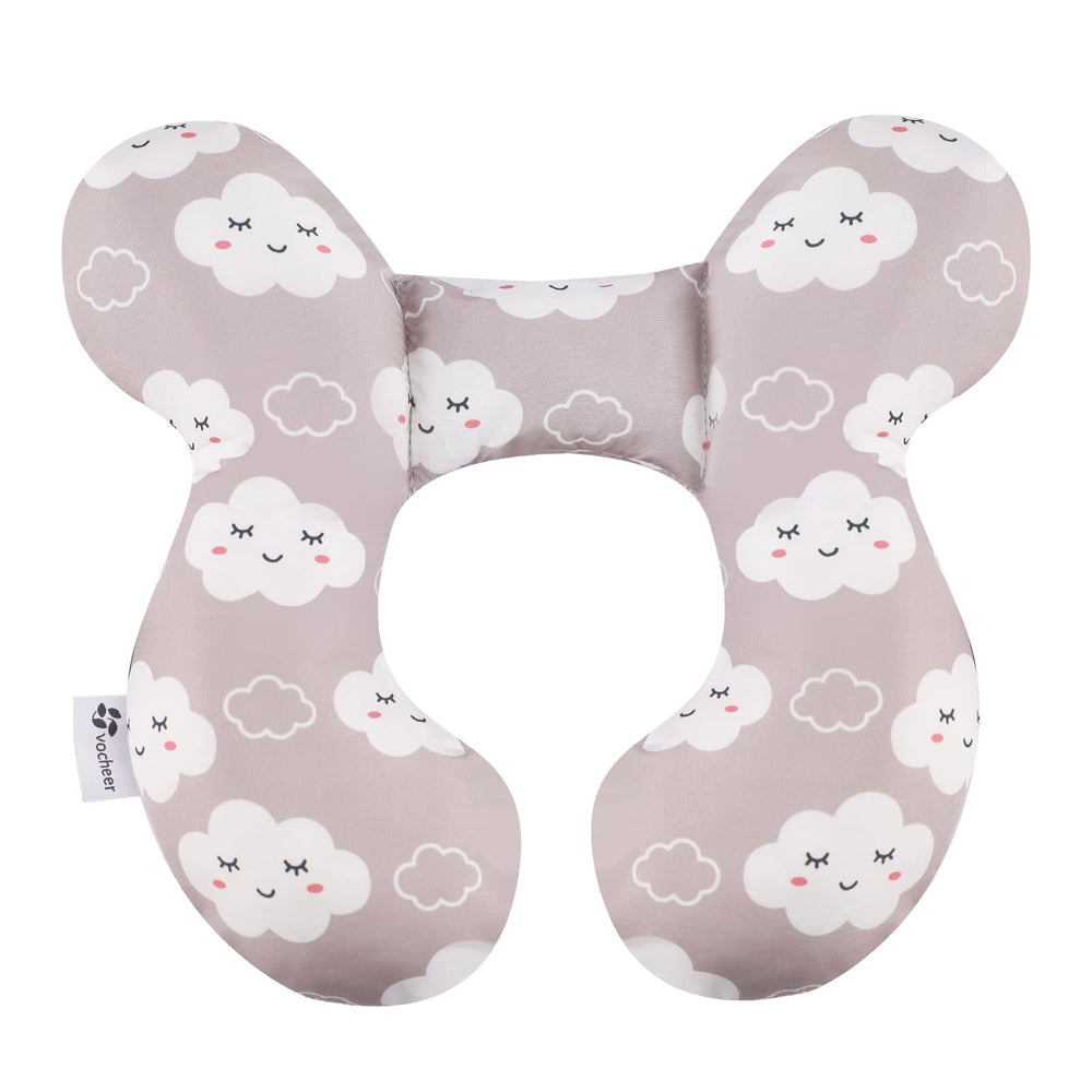 Vocheer Baby Travel Pillow with upgraded U-shape supports head in car seats.