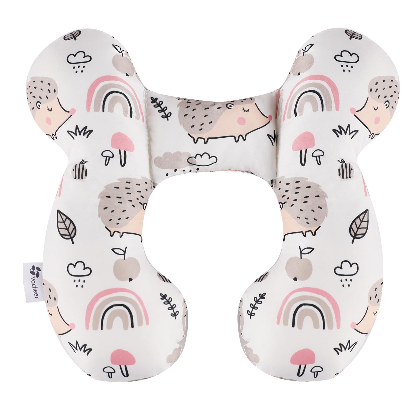 vocheer Baby Travel Pillow with U-shaped design offers stable head support on the go.