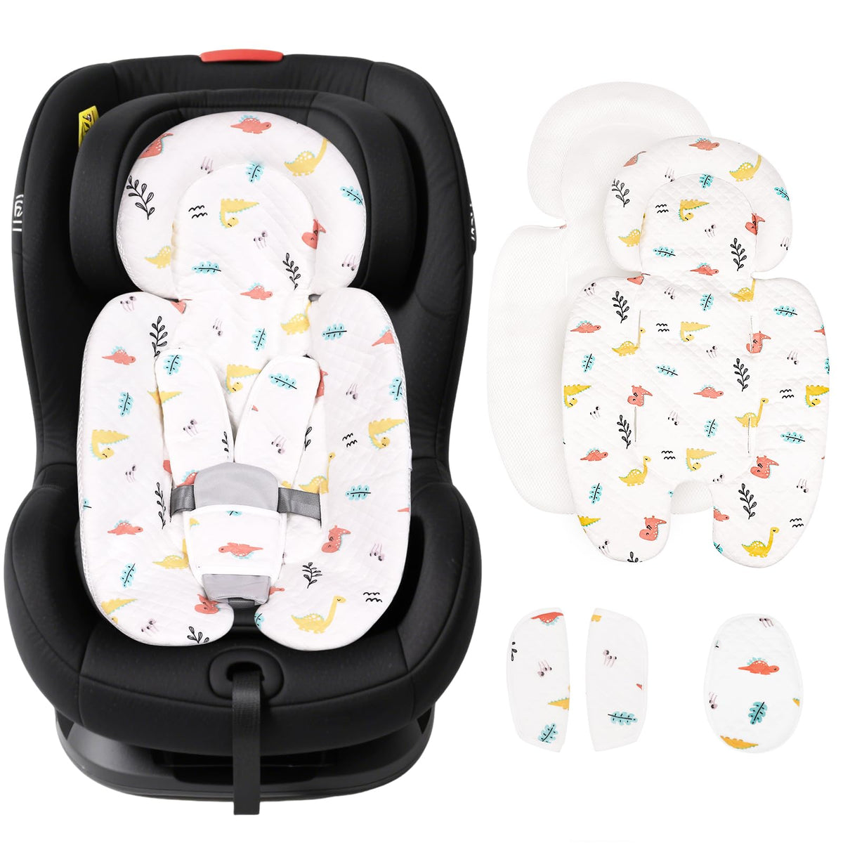 Vocheer newborn insert head support keeps baby's head steady in the swing.