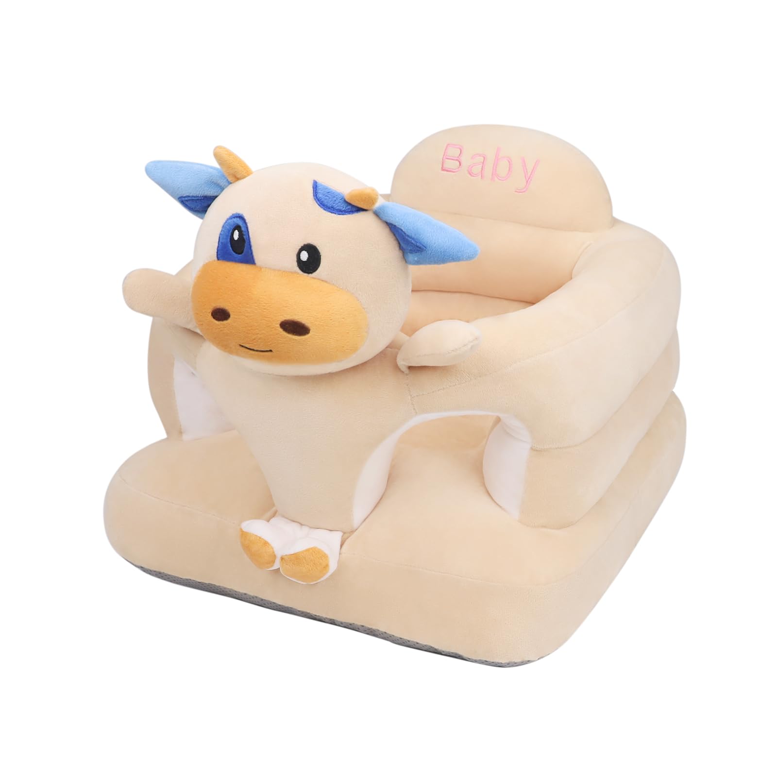 Vocheer Sit Me Up Floor Seat with cow design supports curious infants