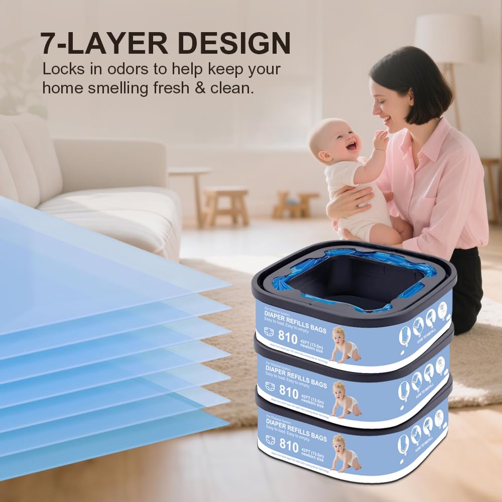 VocXylizan jumbo refill holding up to 810 newborn diapers for long use.