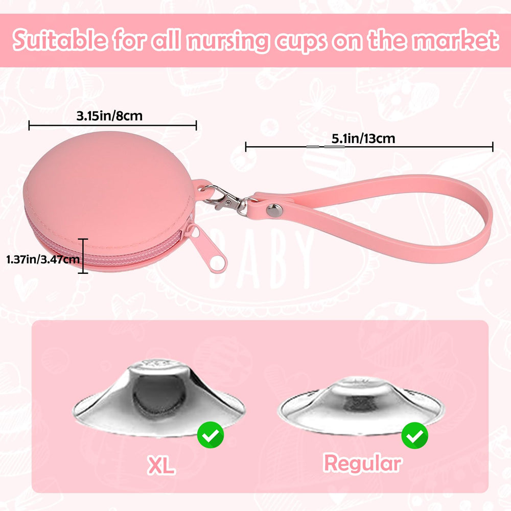 Vodolo silicone nursing cup holder with zipper seal prevents leaks and keeps cups clean.