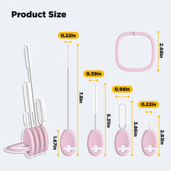 VOGOGE 4-in-1 cleaning brushes closeup showing straw and spout brushes.