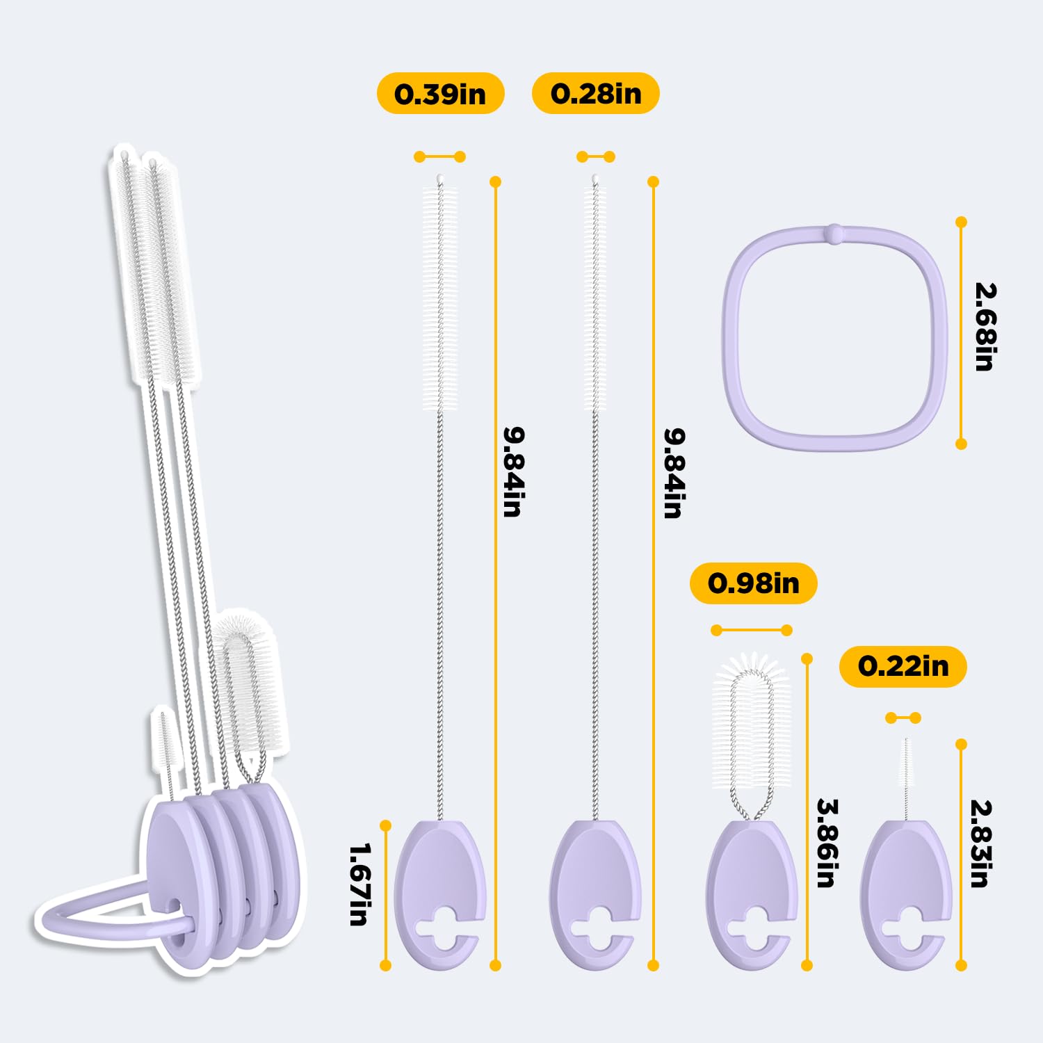 VOGOGE dual-size straw brushes 7mm and 10mm for wide and narrow straws.
