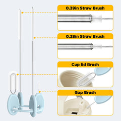 VOGOGE lid thread brush targets bottle lids for thorough cleaning.