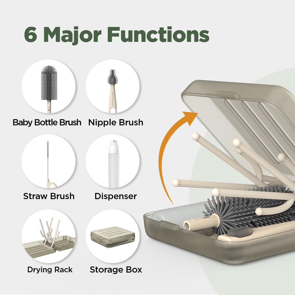 VOGOGE self-opening drying rack shown with compact setup