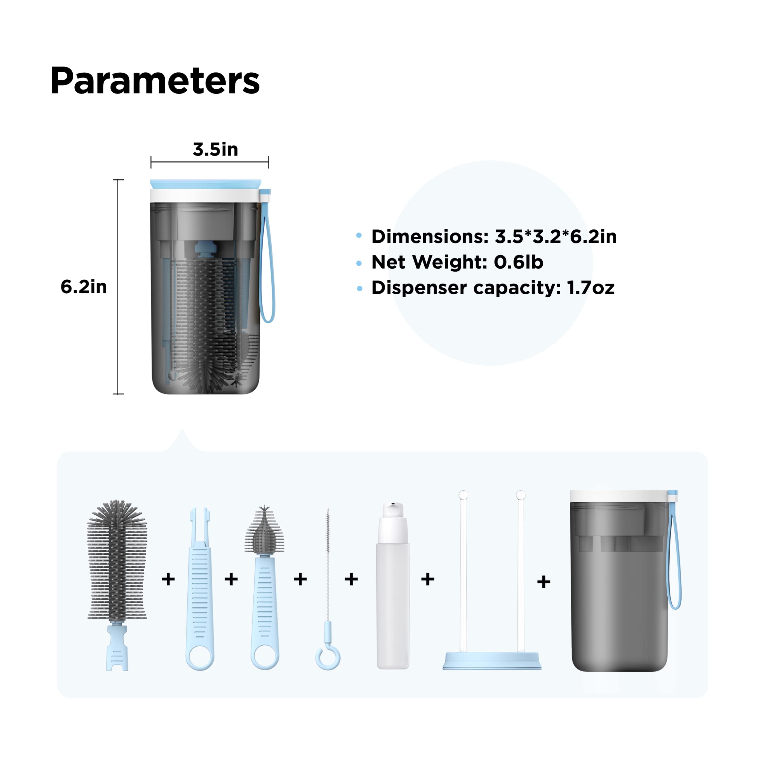 VOGOGE soap dispenser blue adds convenient cleaning wherever you travel.