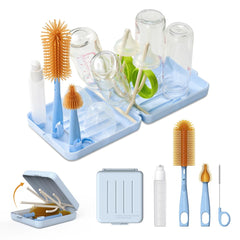 VOGOGE travel bottle brush in action for on-the-go bottle cleaning.
