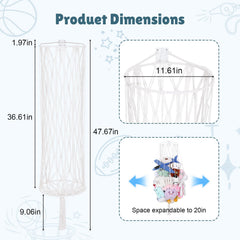 Volepet macrame toy holder closeup shows sturdy weave for long-lasting display.
