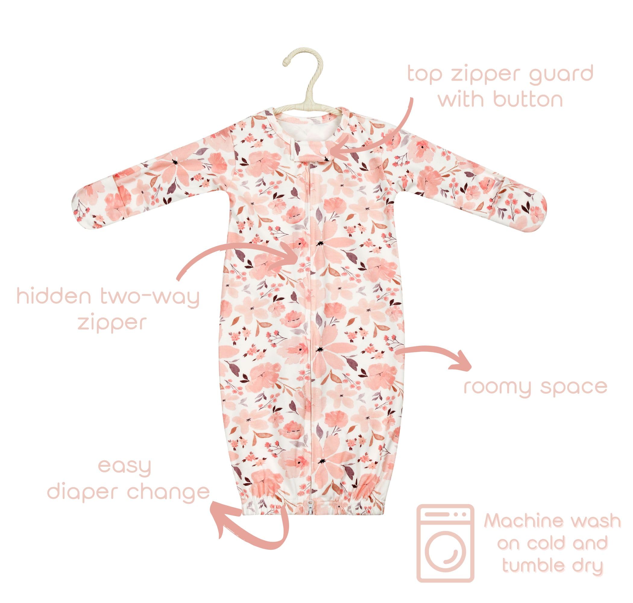 Vollmic two-pack sleep sack back view shows soft fabric and secure fit