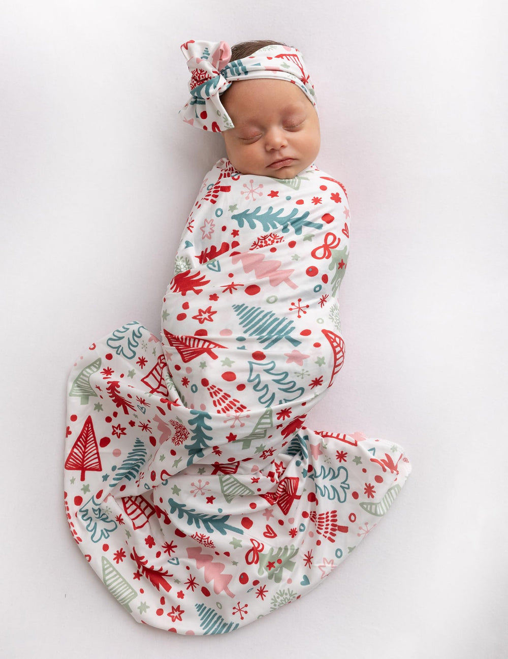 Vollmic newborn swaddle blanket in red cartoon Christmas for snug wrap